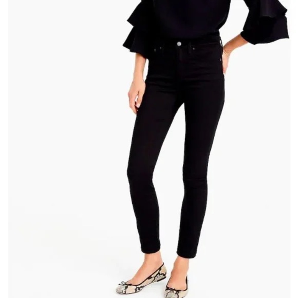 J. Crew 9” mid-rise stretchy toothpick Jean in new black (size 26)